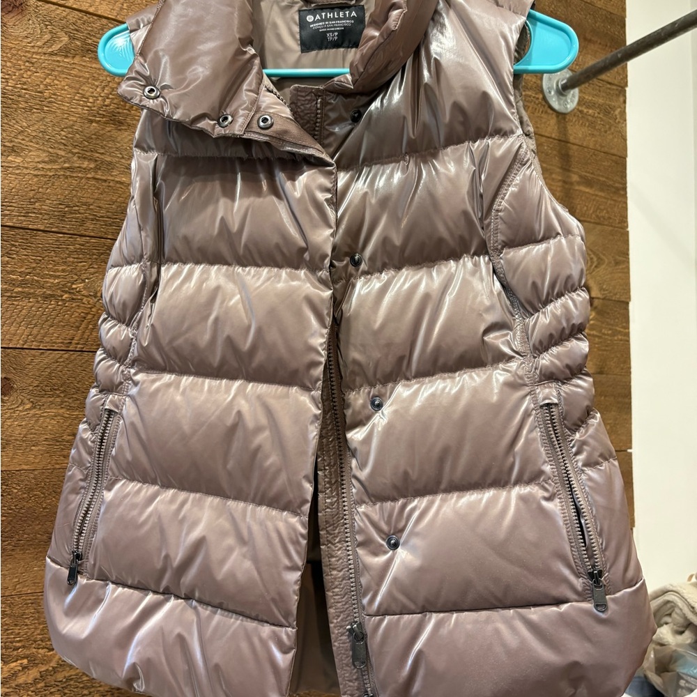 Athleta Downtown Vest in Tan shimmer